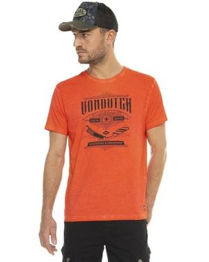 Von Dutch T-shirt T-shirt col rond manches courtes Regular Fit Razo - Orange