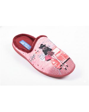 Ozabi Chaussons Pantoufles Mule PhotoPrint K8891 BORDEAUX - Rose