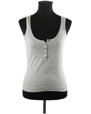 Des Petits Hauts Blouses Top sans manche en coton gris - Noir