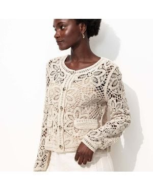 Promod Gilet Cardigan en crochet - Marron
