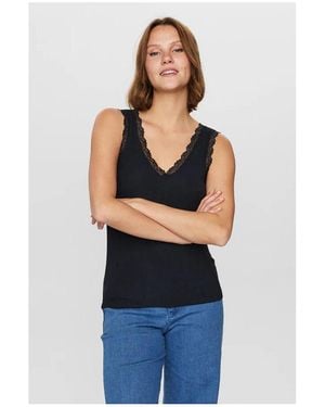Numph Top Numph Nubowie Lace Top 0000 Caviar - Blauw