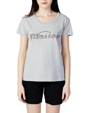Blauer T-Shirt Korte Mouw Logo Paillettes 23Sbldh02405-005707 - Grijs