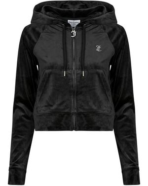 Juicy Couture Trainingsjacken Madison Classic Velour Hoodie With Juicy Logo - Schwarz