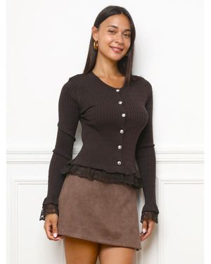 La Modeuse Gilet Gilets, Cardigans Pour Femme - Marron