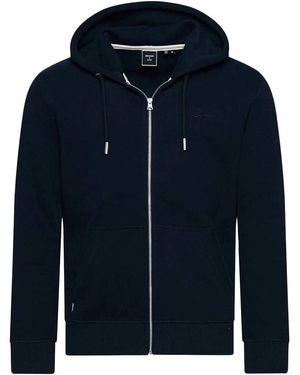 Superdry Sweat-shirt Sweat à Capuche Vintage Logo EMB - Bleu