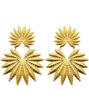 Brillaxis Boucles oreilles Boucles d'oreilles acier motif palme - Métallisé