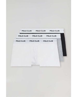 POLO CLUB Boxers PACK - 3 BOXER UNDERPANTS PC B-G-W - Blanc