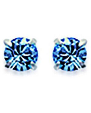 Brillaxis Boucles oreilles Puces d'oreilles argent 925 oxyde bleu 3mm