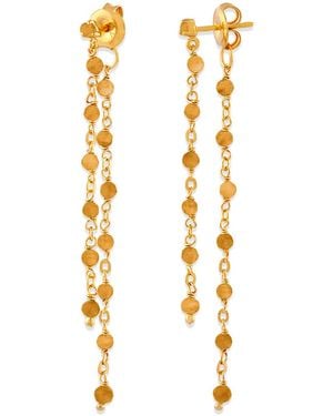 Orusbijoux Boucles oreilles Boucles D Oreilles Argent Dorée Double Chaine Longue Et - Métallisé