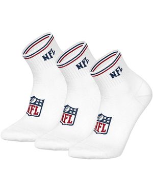 Nfl Collants & Bas Chaussettes Shield 3Pack Quarter Socks - Blanc