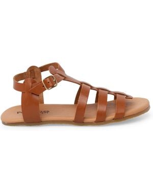 Pisamonas Sandales plates Sandales Barefoot Style Gladiateur Grandes Tailles - Marron