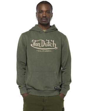 Von Dutch Sweat-shirt Sweat à capuche terry en acid wash Youth - Vert