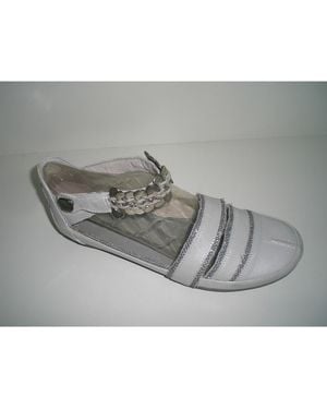 Regard Ballerines Chaussures babies plates à brides couleur mastic et argen - Gris