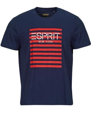 Esprit T-Shirt Ocs Logo Stripe - Blu