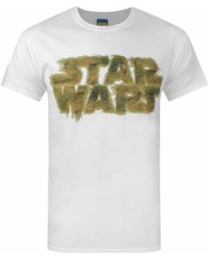 Disney T-shirt Chewbacca Fur Logo Graphic - Blanc