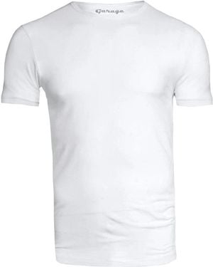 Garage T-shirt Stretch Basique Col Rond Blanc