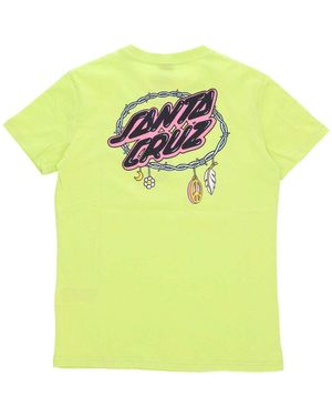 Santa Cruz T-shirt Barb Oval Dot Tee Celery - Jaune