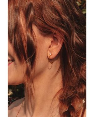 Cleor Boucles oreilles Boucles d'oreilles en argent 925/1000 et zircon - Marron