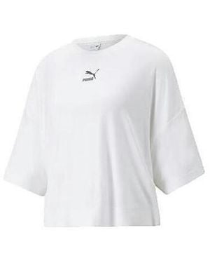 PUMA T-Shirt Korte Mouw T-Shirt Classics Oversized Splitside - Wit
