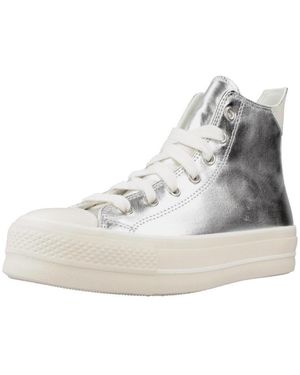 Converse Baskets montantes CHUCK TAYLOR ALL STAR LIFT PLATFORM METALLIC - Blanc