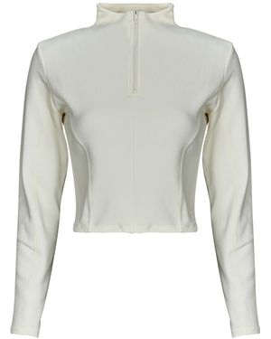 Converse Blouse Half-Zip Mock Neck Long Sleeve Top - Grijs