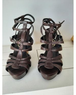 Ash Sandales À Talon Chaussures Femmes Ouvertes À Haut Talon - Marron