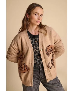Le Temps Des Cerises Gilet Cardigan Tigrea - Marron