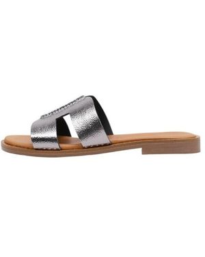 Sandra Fontan Sandales Plates Lead - Gris
