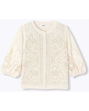 Promod Gilet Cardigan à effet superposé - Neutre