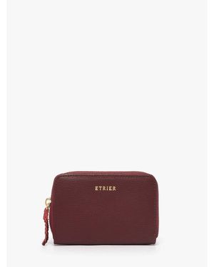 Etrier Pochette Porte-Monnaie Torsade Cuir Torsade 709-Etos096M - Violet