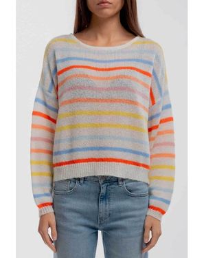 Teddy Smith Pull Pull P-STRIPE Middle White - Gris