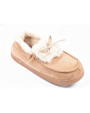 Ozabi Chaussons Pantoufles Charentaises Velours MD10154 CAMEL - Rose