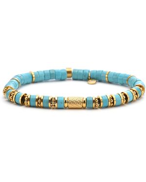 Sixtystones Bracelets Bracelet 6mm Perles Heishi Turquoise -Small-16cm - Bleu