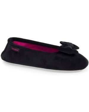 Isotoner Chaussons Chaussons ballerines Noir intérieur rouge - Bleu
