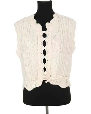 Des Petits Hauts Gilets de costume Cardigan en laine blanc - Neutre