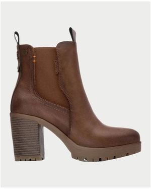 Refresh Bottes Bottines Pour Femme En Similicuir - Marron