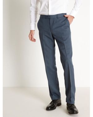 Daxon Pantalon by - Pantalon de ville réglage invisible - Bleu