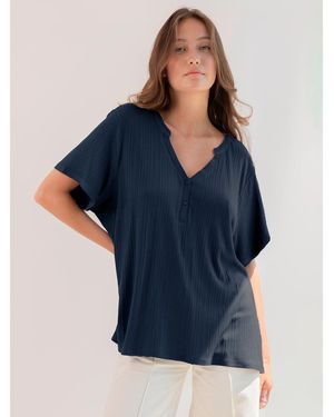 Admas T-shirt T-shirt manches courtes Blouse - Bleu