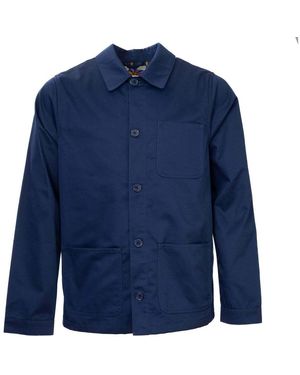 Harrington Blouson Veste de peintre Indigo - Bleu
