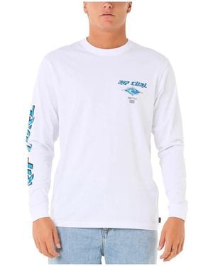 Rip Curl T-Shirt Fade Out Icon L/S Tee - Blanc