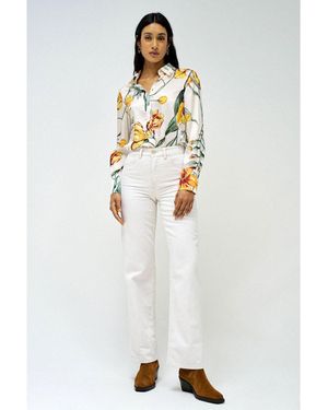 Salsa Jeans Chemise Chemise satinée à imprimé fleuri - Blanc