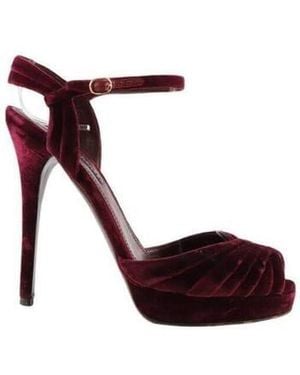 Ralph Lauren Chaussures escarpins Talons en velours - Rouge