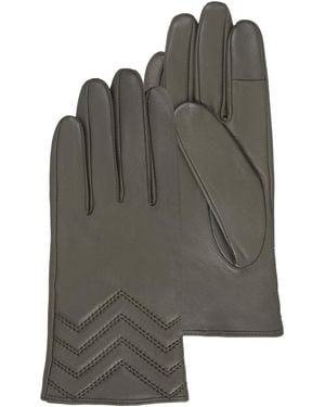 Isotoner Gants Gants Cuir d'agneau Kaki surpiqûres - Vert