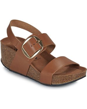 Plakton Sandalen Met Sleehak So Rem - Bruin