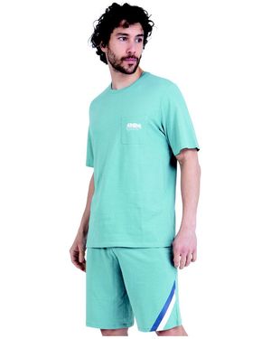 Athena Ensembles De Pyjama Pyjama Court Col Rond Homme Sportswear - Vert