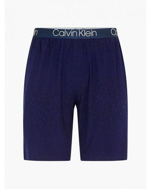 Calvin Klein Short 000NM1660E SLEEP SHORT-UZZ ANIMAL BAYOU BLUE - Bleu