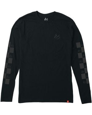 'es T-shirt SPOT CHECK LS TEE BLACK - Noir