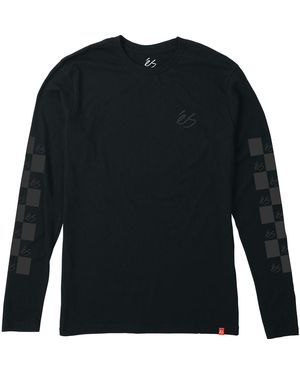 'es T-shirt SPOT CHECK LS TEE BLACK - Noir