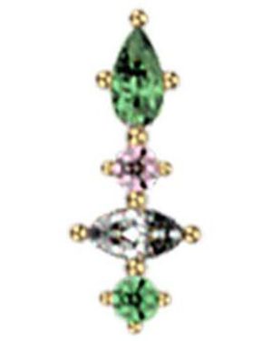 Les Georgettes Boucles oreilles Piercing Les Cadettes Cassiopé multicolore laiton doré - Vert
