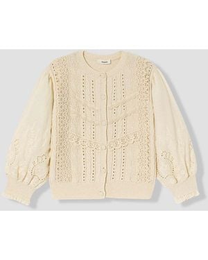 Promod Gilet Gilet en maille dentelle - Neutre